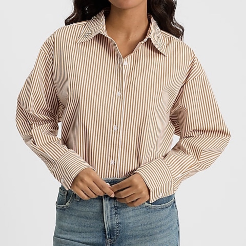 Express Striped Button-Up Shirt